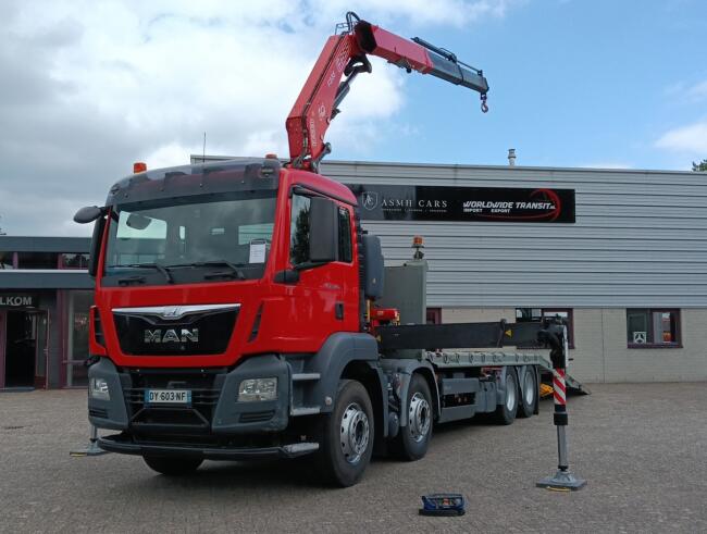 MAN TGS 35.360 8x2 - Fassi 23TM Kraan, Machine transporter, Oprijwagen, afsleepwagen 6.2T. lier TT 4849-A