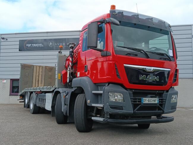 MAN TGS 35.360 8x2 - Fassi 23TM Kraan, Machine transporter, Oprijwagen, afsleepwagen 6.2T. lier TT 4849-A
