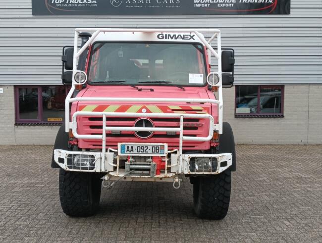 Unimog U 5000 Mercedes Benz -4x4 - (type 437.4) 4000 ltr -Lier, Winch -Feuerwehr Doppelkabine,Uberrollkafig - Cimaex TT 4887