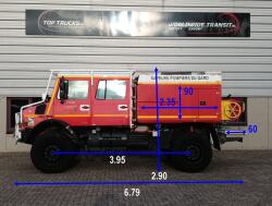 Unimog U 5000 Mercedes Benz -4x4 - (type 437.4) 4000 ltr -Lier, Winch -Feuerwehr Doppelkabine,Uberrollkafig - Cimaex TT 4887
