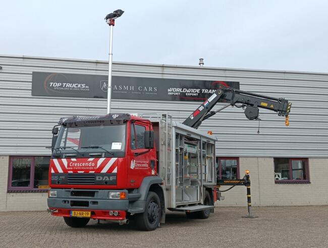 DAF 55.230 TI HIAB 8.7 TM Kraan, Crane, Kran -Brandweerwagen, Firetruck, Feuerwehr -Aggregaat, Generator TT 4922-A