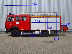 Mercedes-Benz 1120 AF 4x4 -Brandweer, Feuerwehr, Fire brigade - 1.200 ltr - Expeditie, Camper - LF 16 TT 4718