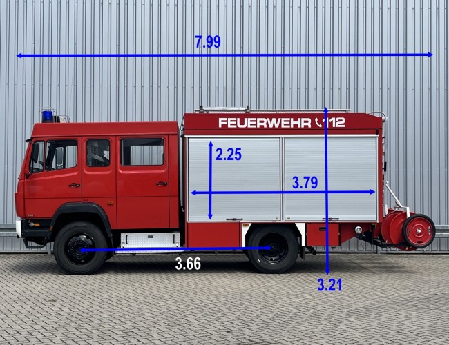 Mercedes-Benz 1124 AF 4x4 - 1.600 ltr watertank -Feuerwehr, Fire brigade- Crew Cab - Expeditie, Camper TT 4729