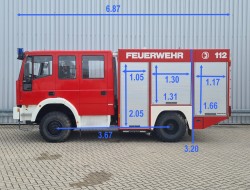 Iveco EuroFire 95E18 4x4 -600 ltr -Feuerwehr, Fire Brandweer - Expeditie, Camper, DOKA TT 4734