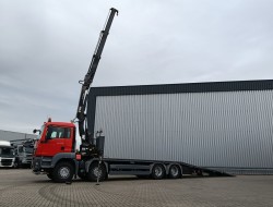 MAN TGS 35.360 8x2 - 16 TM Kraan, Machine transporter, Oprijwagen, afsleepwagen 6,2 T. lier TT 4765