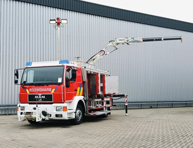 MAN 14.284 Effer 6,5 TM Kraan, Brandweer, Fire, Feuerwehr, Materiaalwagen, Aggregaat TT 4772