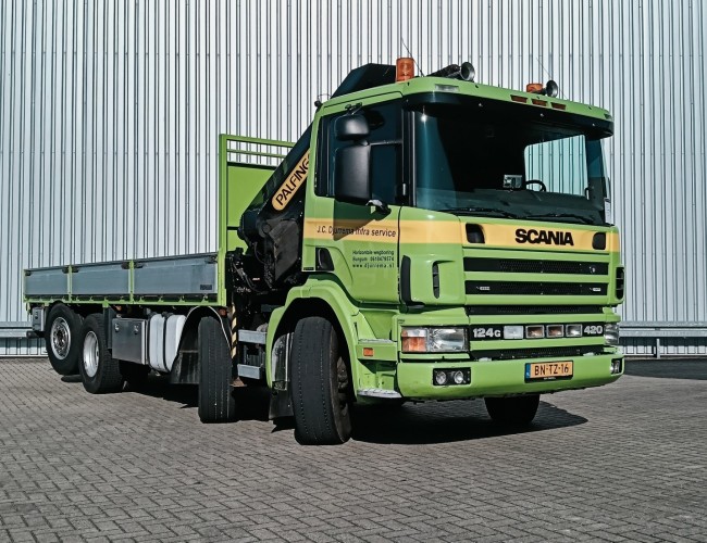 Scania 124 G 420 8x2 - Palfinger 27 TM Kraan, Crane, Grue, Kran - Retarder - Airco TT 4823