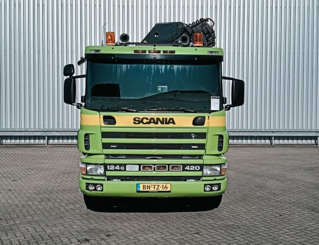 Scania 124 G 420 8x2 - Palfinger 27 TM Kraan, Crane, Grue, Kran - Retarder - Airco TT 4823