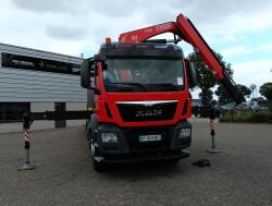 MAN TGS 35.360 8x2 - Fassi 23TM Kraan, Machine transporter, Oprijwagen, afsleepwagen 6.2T. lier TT 4849