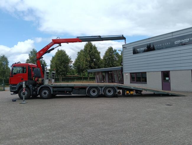 MAN TGS 35.360 8x2 - Fassi 23TM Kraan, Machine transporter, Oprijwagen, afsleepwagen 6.2T. lier TT 4849