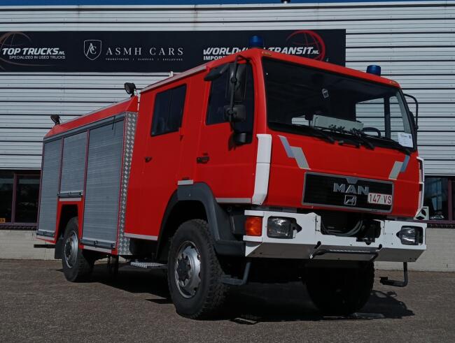 MAN 10.163 4x4 - Telmarem -Brandweer, Feuerwehr, Fire brigade- Crew Cab, Dubbele cabine - Expeditie, Camper TT 4909