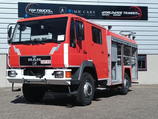 MAN 10.163 4x4 - Telmarem -Brandweer, Feuerwehr, Fire brigade- Crew Cab, Dubbele cabine - Expeditie, Camper TT 4909