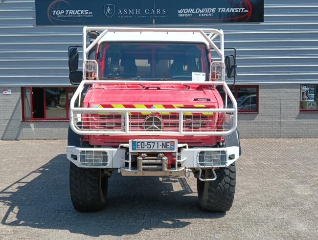 Mercedes-Benz Unimog U 5000 4x4 - (type 437.4) 4000 ltr -Lier, Winch -Feuerwehr Doppelkabine,Uberrollkafig - Camiva - Expeditievoertuig, Camper TT 4949