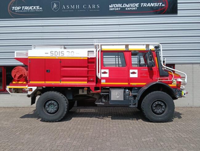 Unimog U 5000 4x4 - Mercedes-Benz (type 437.4) 4.000 ltr - Hydraulische Lier 6.t., Winch -Feuerwehr Doppelkabine,Uberrollkafig TT 4953