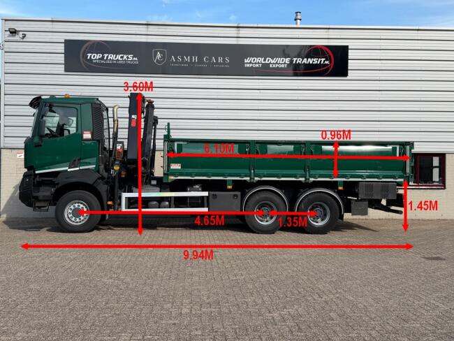 Renault K 460 6x6 -HIAB 18TM Kraan, Crane, Kran, Grue -Bladgeveerd, Grote assen TT 4963