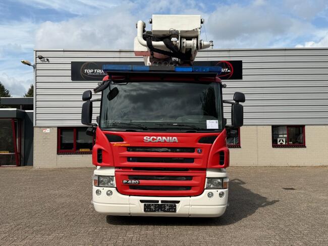 Scania P 420 6x2 -Vema 38 mtr. Brandweer hoogwerker -1.000 ltr tank -Spuitmonitor - Pomp Schlingenmann opbouw -Knikgiek -10 Kva generator TT 4968