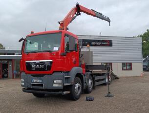 MAN TGS 35.360 8x2 - Fassi 16TM Kraan, Machine transporter, Oprijwagen, afsleepwagen 6.2T. lier TT 4973