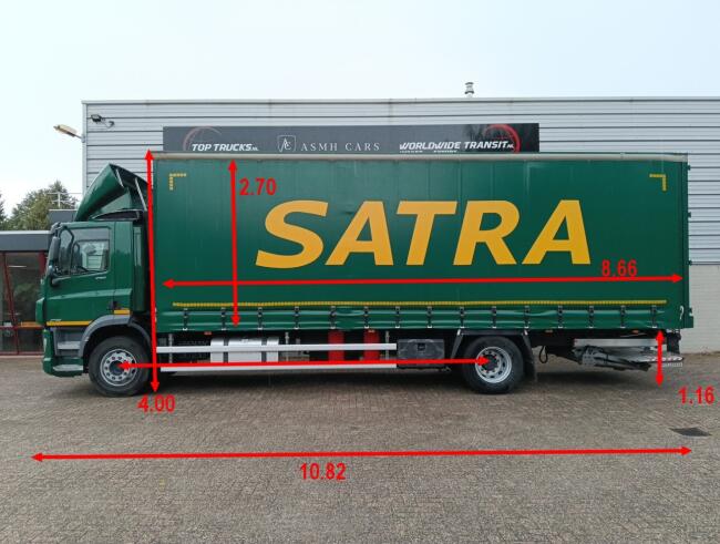 DAF CF 290 FA DHollandia Laadklep 1.500 kg., LBW, Loadlift - Schuifzeilen TT 4977