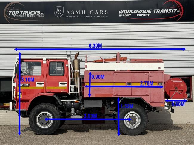 Renault M 210 Midliner 4x4 - 3.500 ltr watertank -Brandweer -Feuerwehr -Fire brigade -Telma Brake  - Expeditie - Camper  - Rolbeugel TT 4994